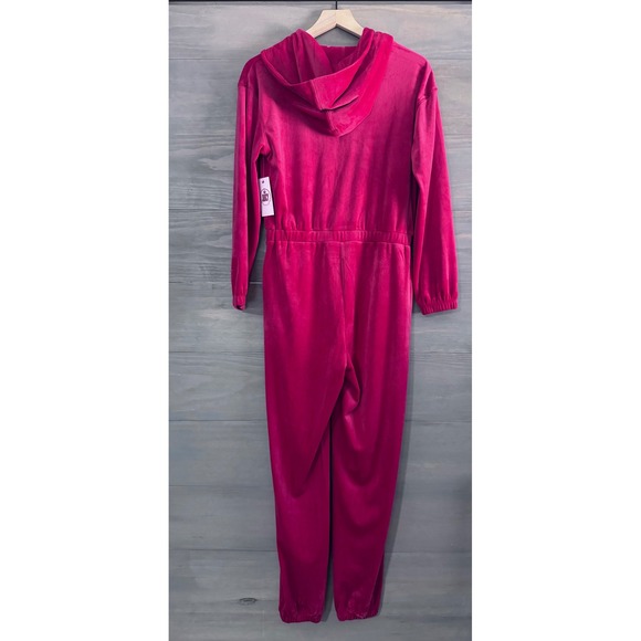 Juicy By Juicy Couture Long Sleeve Red Velour‎ Jumpsuit Size Small NWT Y2K 90s - Picture 8 of 9